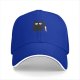 Black Baseball Cap With Cute Cat Holding Bloody Knife Print