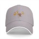 Black baseball cap with dancing pineapple and coffee cup characters