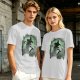 Olive T-Shirt With Spooky Witch Silhouette Halloween Graphic
