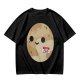Olive T-Shirt With Cute Pluto Potato Character Graphic
