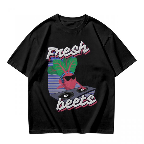 Olive T-Shirt with Fresh Beets DJ Graphic Print