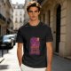 Olive T-Shirt with Purple Sunset Boat Scene Graphic