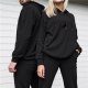 Black Hoodie With Small Dark Graphic Print On Chest