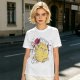 Oversized Olive T-Shirt with Saitama 'OK' Anime Graphic Print