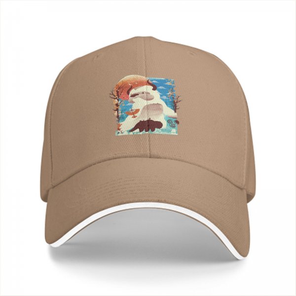 Black Baseball Cap With Appa The Sky Bison Graphic Print