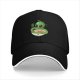 Black Baseball Cap with Cute Alien Eating Ramen Graphic