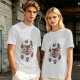 Olive T-Shirt With Saturn Cat And Kittens Space Print