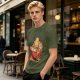 Olive T-Shirt With Cute Ramen Bowl Graphic Print