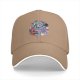 Black Baseball Cap With Whimsical Blue Cat Art Print
