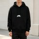 Black Hoodie With Open Book Graphic Print
