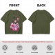 Olive T-Shirt With Cute Kirby Candy Bag Graphic
