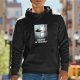 Black hoodie with UFO mirror graphic and 'Believe in Yourself' text