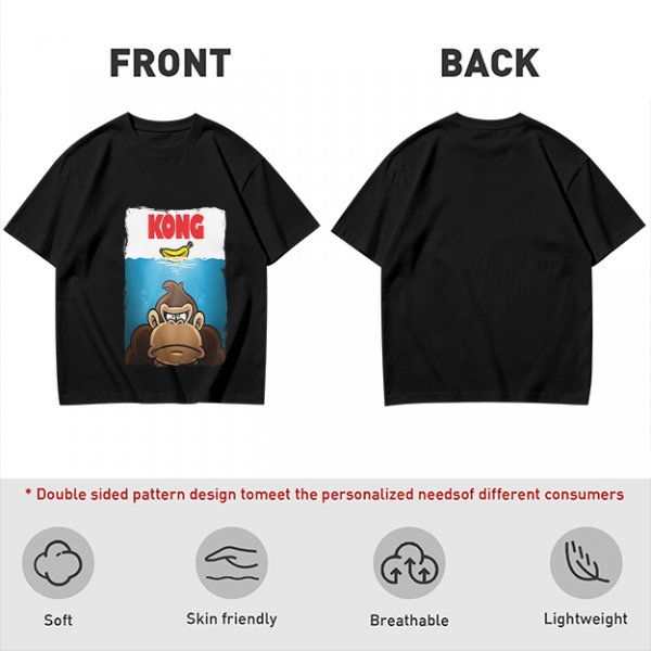 Olive T-Shirt With Cartoon Kong Banana Water Print