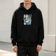 Black hoodie with Studio Ghibli anime character print