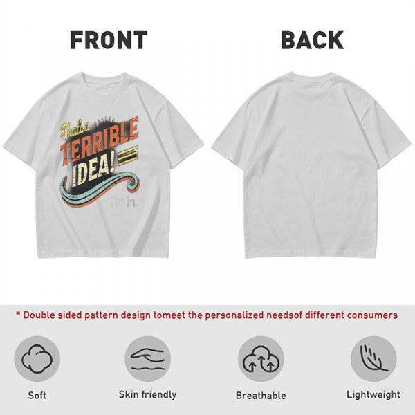 Olive T-Shirt With That's a Terrible Idea! Retro Graphic Print