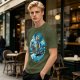 Olive T-Shirt With Starry Night Style Sailing Ship Ocean Art