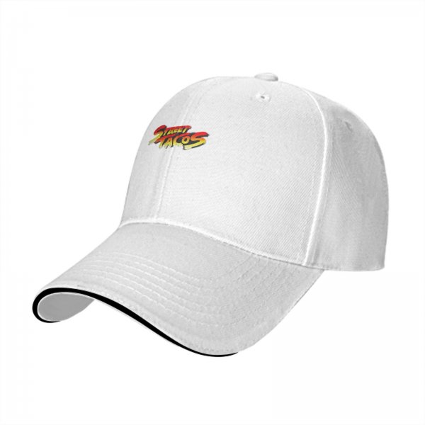 Black Baseball Cap With Street Tacos Graphic Print