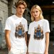 Olive Green T-Shirt with Final Fantasy Black Mage Graphic Print