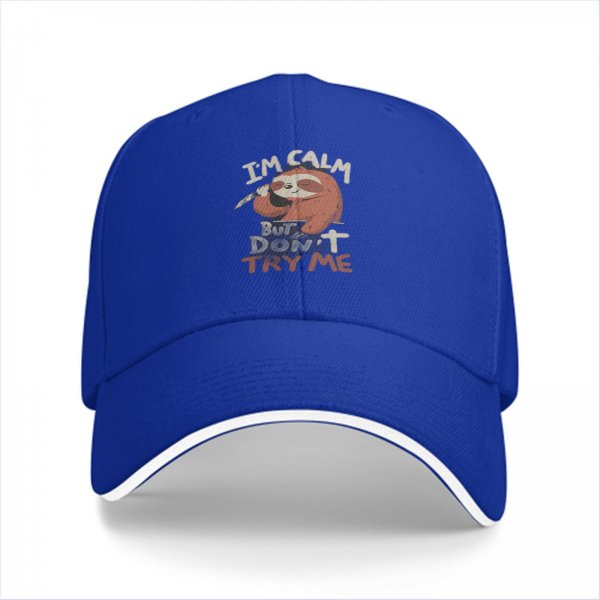 I'm Calm But Don't Try Me Sloth Graphic Baseball Cap