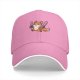 Black baseball cap with a cheerful fox holding chainsaws graphic