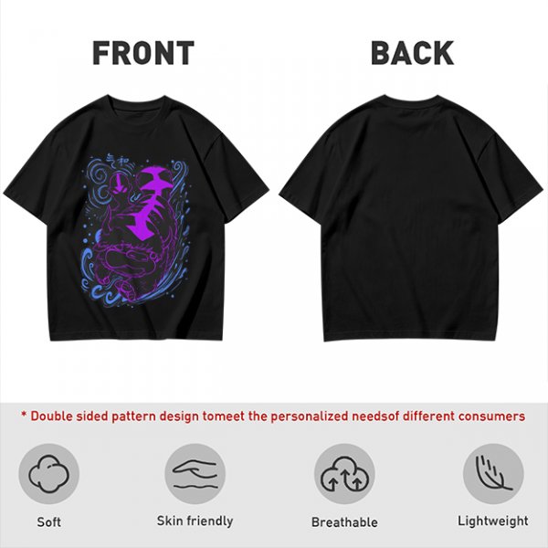 Olive Green T-Shirt With Neon Purple Avatar The Last Airbender Art Print