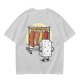 Olive T-Shirt With Funny Sushi Laundry Rack Graphic