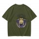 Olive Green T-Shirt with UFO Abducting Cow Graphic
