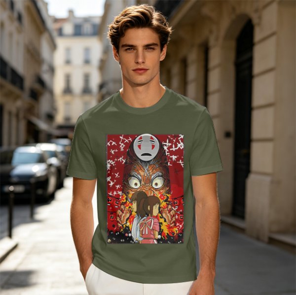 Spirited Away No Face and Chihiro Graphic Tee