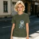 Olive T-Shirt With Dreamcatcher And Cute Cat Kittens Print