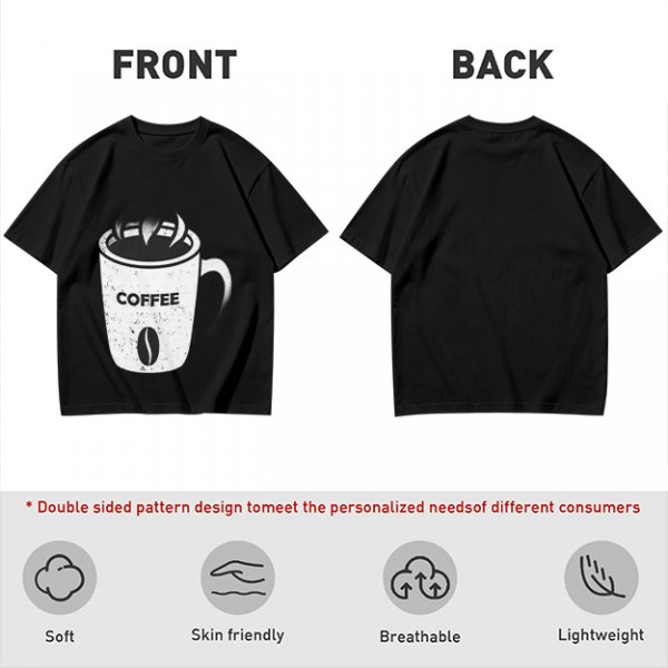 Olive Green T-Shirt With Coffee Mug Graphic Print