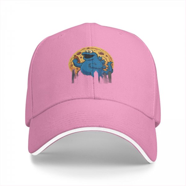 Black baseball cap with cookie monster godzilla and cookie print