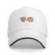 Black baseball cap with cute pizza and potato friends design