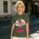 Olive T-Shirt With Rad Skating Radish Cartoon Graphic