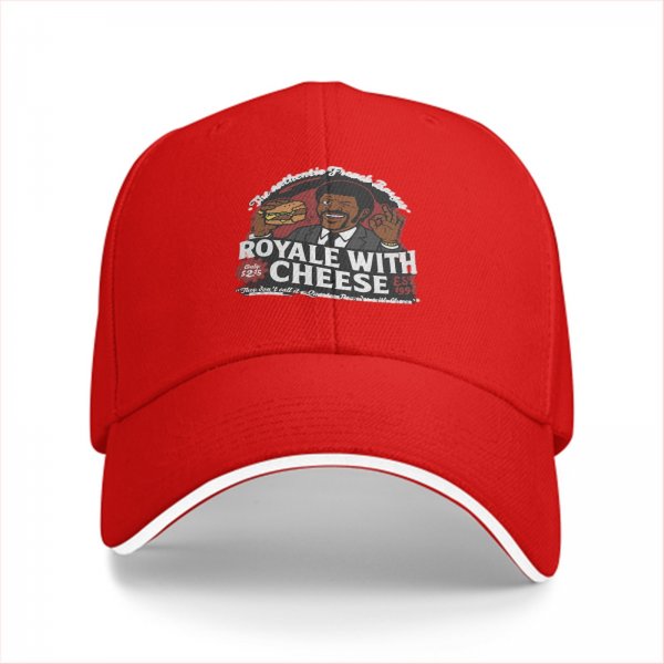 Black baseball cap with Royale with Cheese graphic print