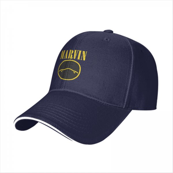 Black baseball cap with Marvin dead face graphic print