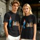 Olive T-Shirt With Blue Monster And Ghost Graphic Print