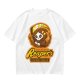 Olive green graphic t-shirt with cute reaper coffee themed print