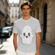 Olive T-shirt with Cute Kawaii Ghost Graphic Print