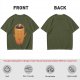 Olive Green T-Shirt With Happy Steaming Coffee Cup Graphic