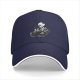 Black baseball cap with skeleton in coffin graphic