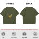 Olive T-Shirt With Whimsical Cat Fish Hybrid Graphic