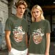 Olive Green T-Shirt With Ramen Bowl Graphic Print