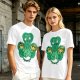 Olive Green T-Shirt With Studio Ghibli Clover Graphic Print