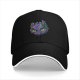Black Baseball Cap With Neon Psychedelic Dragon Head Print