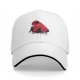Black Baseball Cap With Playful Black Cat Red Graphic Design