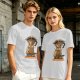 Olive t-shirt with coffee moka pot mouse shop graphic and coffee love quote