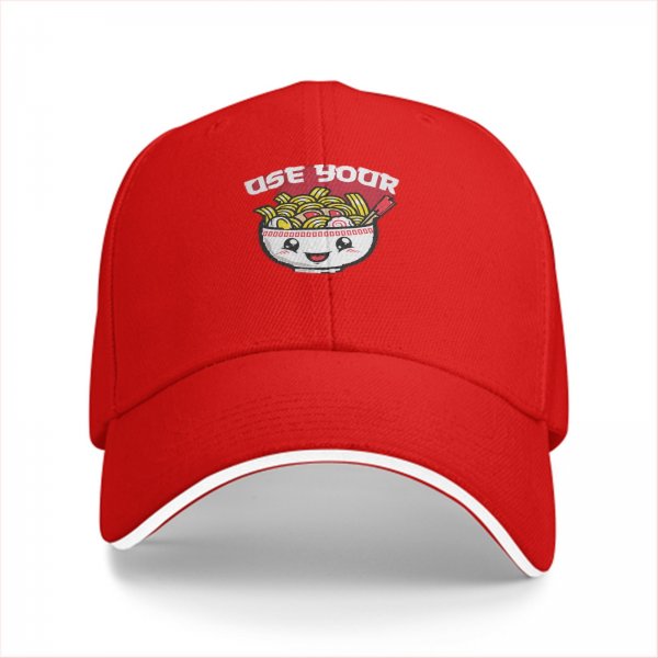 Use Your Ramen Kawaii Graphic Black Baseball Cap