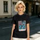 Olive t-shirt with monster polaroid print that says Normal Is Boring