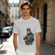 Olive Graphic T-Shirt With The Cult Of Pizza Cat Occult Artwork