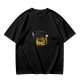 Olive T-Shirt With Whimsical Cat Fish Hybrid Graphic